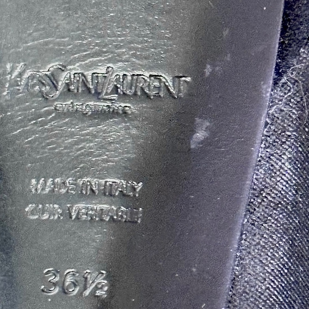 Yves Saint Laurent Luxury-Open Toe-Black Stiletto  Heels 36.5 - Picture 8 of 8